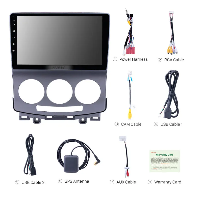 Автомагнитола Harfey 2Din Android 8 1 GPS стереосистема Авторадио для 2005 2010 старой Mazda 5 9