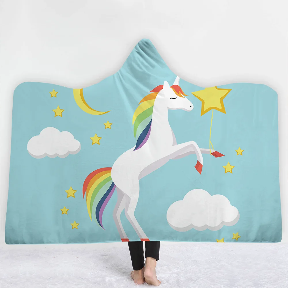 Одеяло с капюшоном Flying horse утолщенное одеяло 3d рисунком семейное для детей теплое