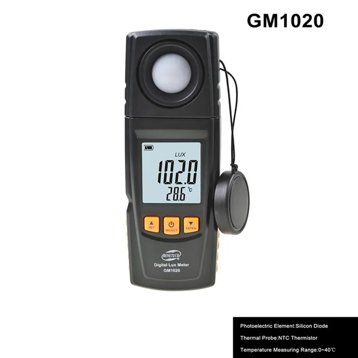 Горячий цифровой люкс свет метр GM1020 USB LCD подсветка дисплей ручной фотометр до 200000