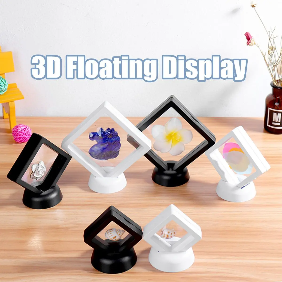 Модный ABS чехол s Display Квадратные 3D альбомы держатель с плавающей рамой черный