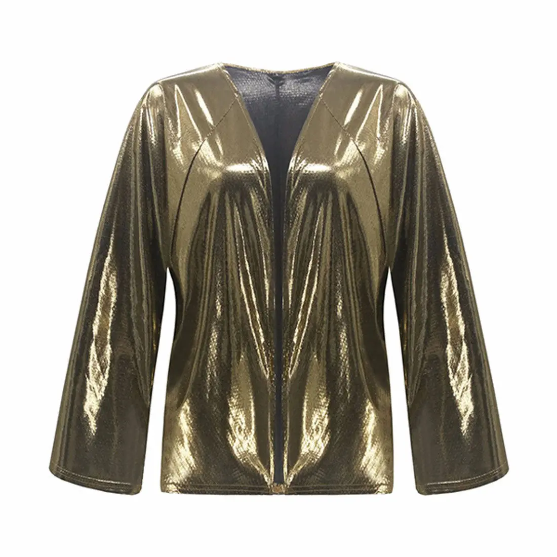 Newly Fashion Lady Women Sexy Sequin Blouse Long Trumpet Sleeve Cardigan Shirt Spring Autumn Tops | Женская одежда
