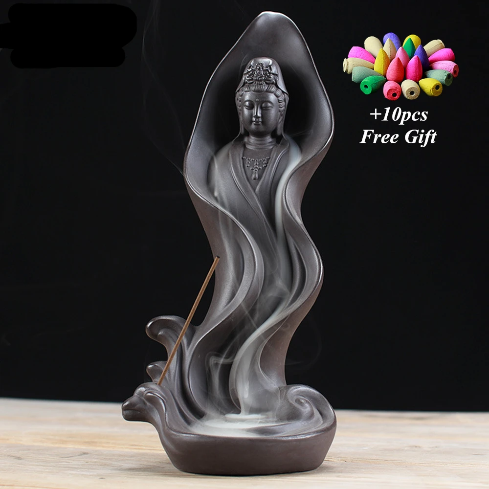 Ароматическая горелка Guanyin с фиолетовым песком керамический держатель для