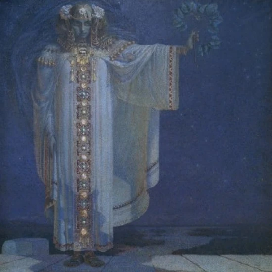 Prophetess Libusa Vitezlav Karel Masek (1865-1927/Czech) Musee d'Orsay постер с видом Парижа Print (18x24) | Дом и сад