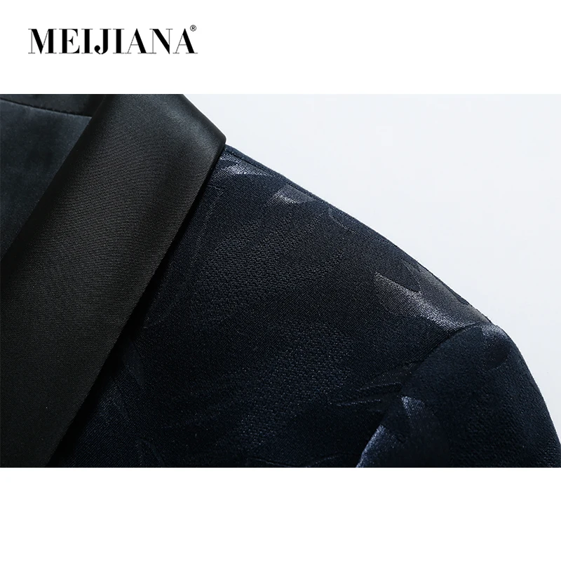 Новые высокие мужские пиджак костюм MEIJIANA Qualtiy комплект мода плюс Блейзер размеры
