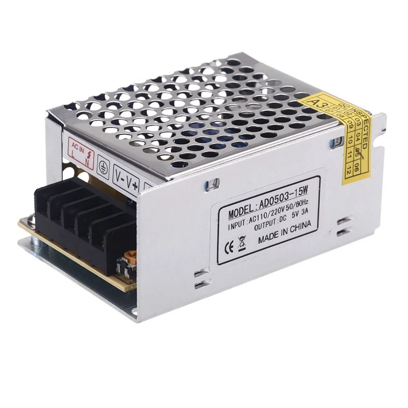 AC 100V ~ 240V к DC 5V 3A 15W силовой трансформатор переключатель питания для светодиодной