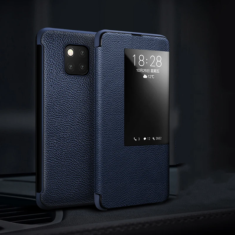 Оригинальный XOOMZ пояса из натуральной кожи Смарт флип чехол для huawei коврики 20/Pro