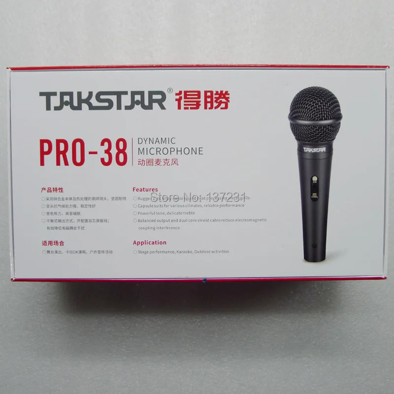 Takstar PRO 38 микрофон для караоке профессиональные проводные динамические микрофоны