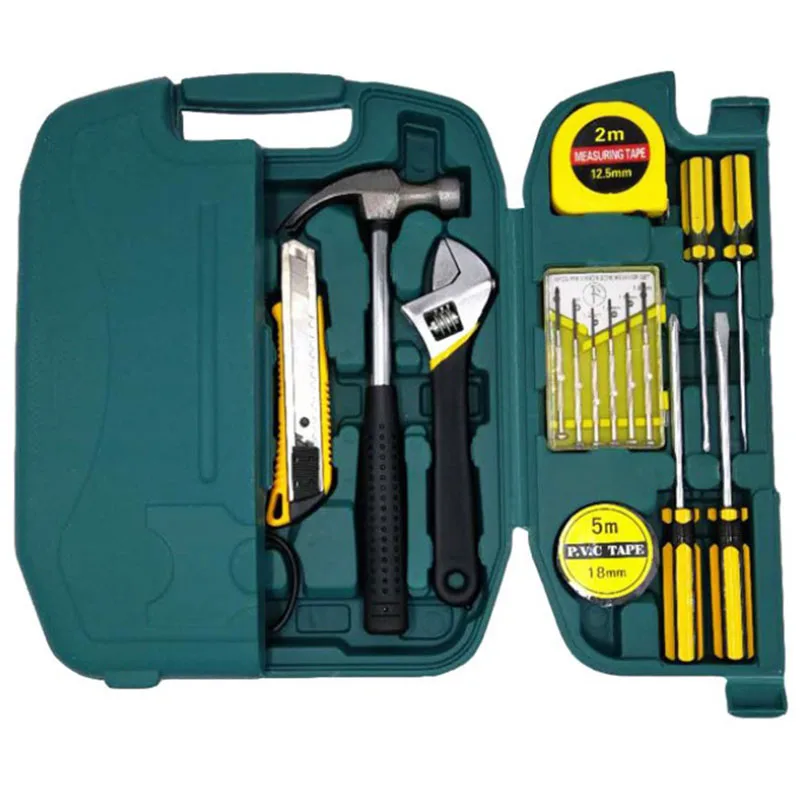 27Pcs Household Tools Set Mixed Ironware Hardware Kit Box For Car Computer Phone Multi Function Toolbox Screwdriver Bit|Наборы ручных