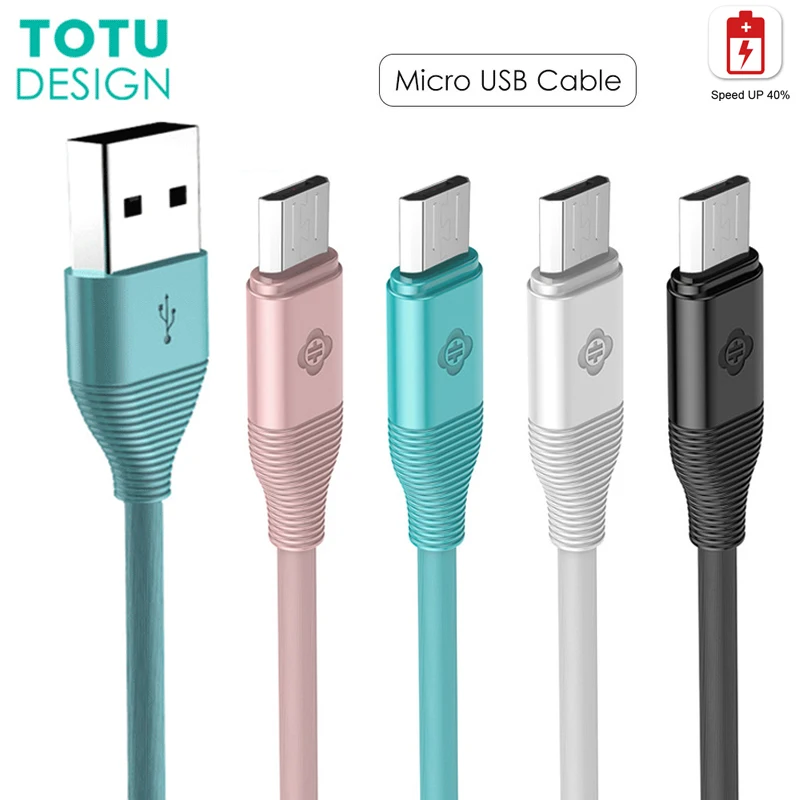 TOTU USB Micro кабель для Samsung Xiaomi Huawei LG MicroUSB зарядное устройство 2.4A 1 м Быстрая зарядка