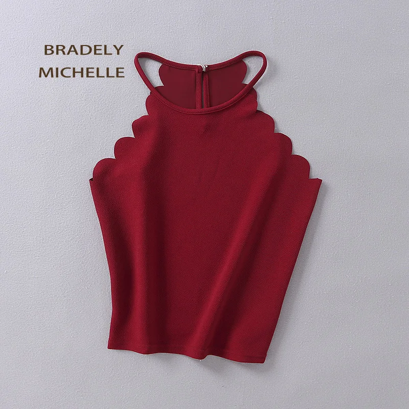 Женский хлопковый топ BRADELY michile Короткий трикотажный без рукавов с бретелькой