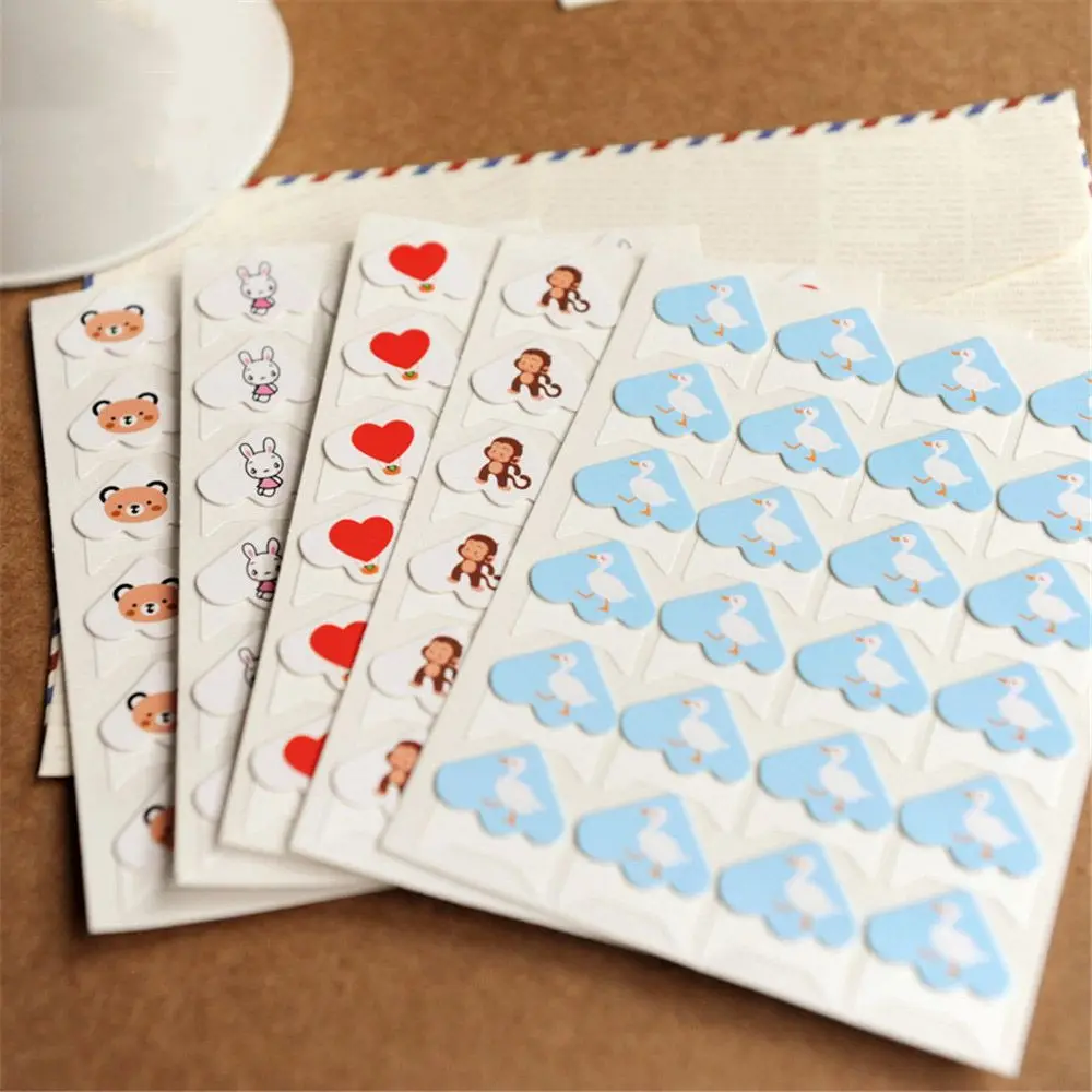 48pcs Cute Cartoon Animals Corner Stickers Kawaii Stationery DIY Scrapbooking Photo Album Decorations Picture Postcard