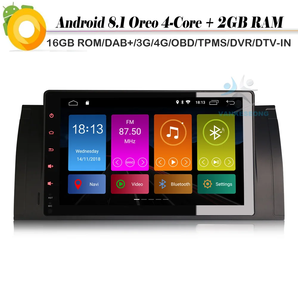 9 &quotDAB + Автомобильный GPS навигационный плеер Android 8 1 Авторадио Sat Nav WiFi 4G радио DVR BT