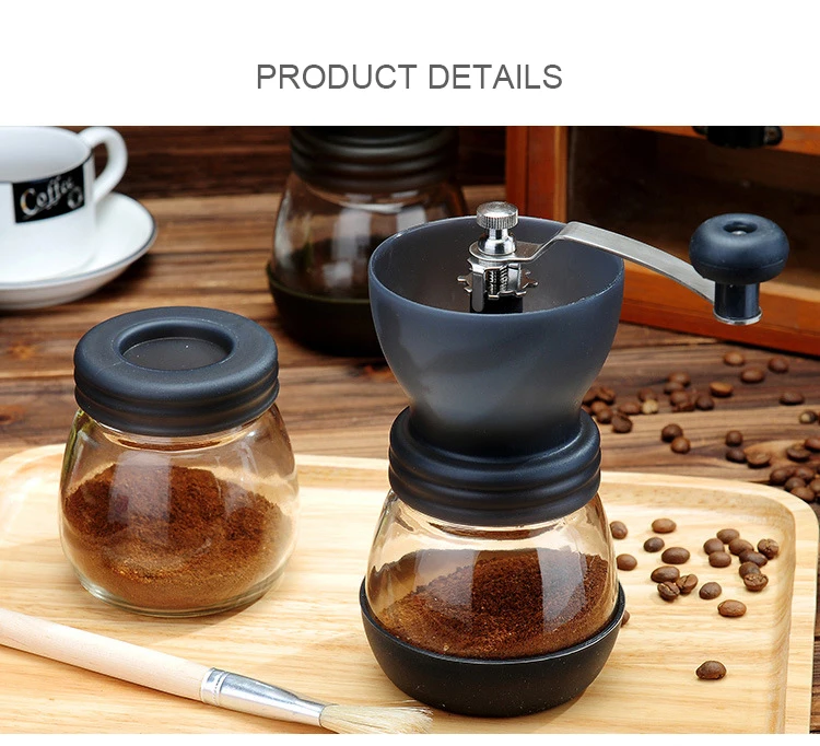 Manual Coffee Grinder with Storage Jar Soft brush Conical Ceramic Burr Quiet and Portable | Бытовая техника