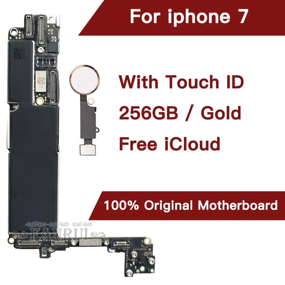 Разблокированная материнская плата для iphone 7 4 дюйма Золотая версия 256 ГБ без touch ID