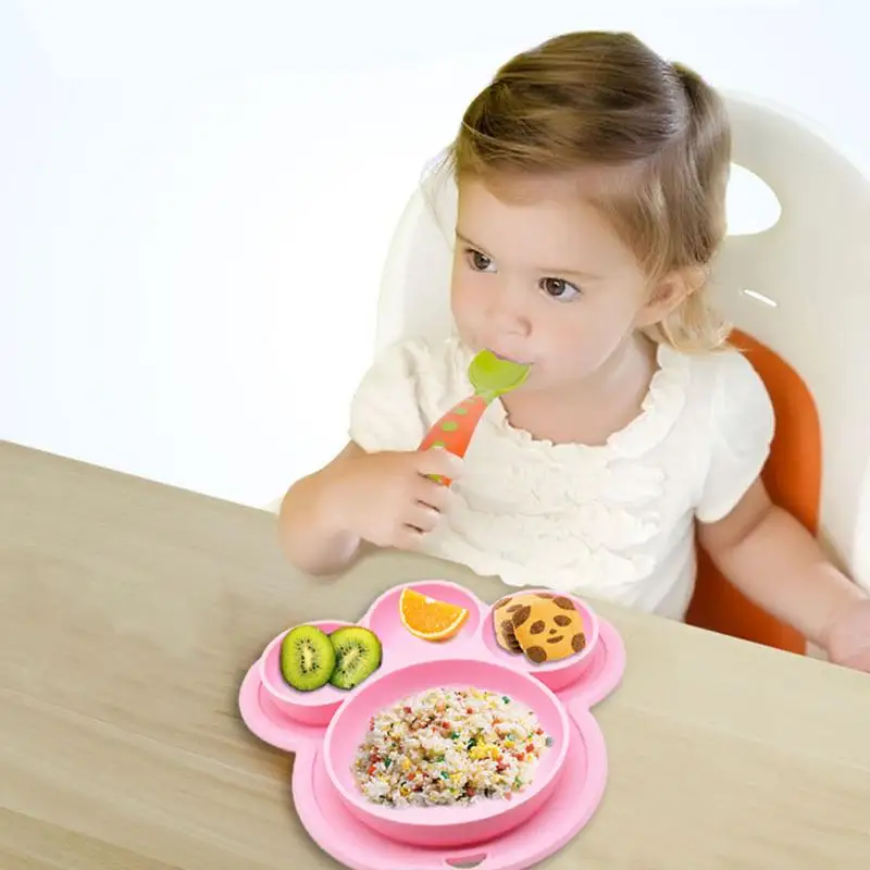 2 шт. в форме медвежьей лапы детские силиконовые присоски тарелка кормушка