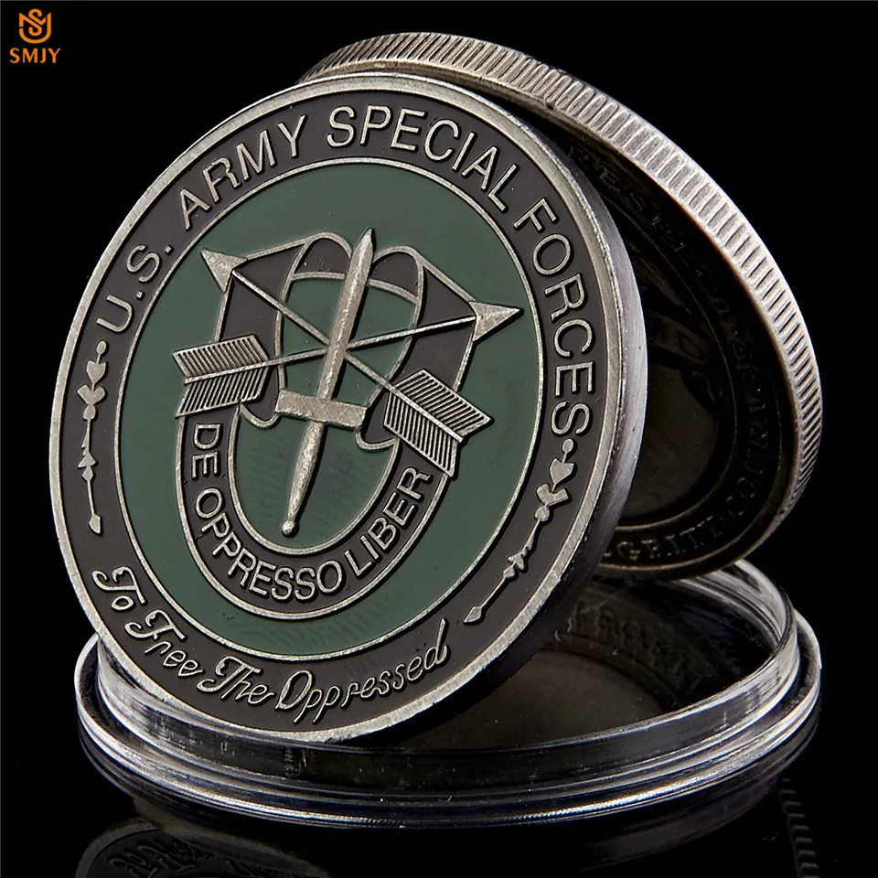 

US America Army Special Forces Nice Green Military Beret Metal Challenge Coin Collectibles Gifts