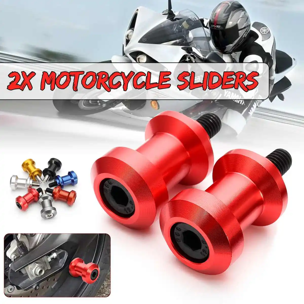 

1 Pair New Motorcycle Swingarm Spools Sliders Bolts For Suzuki/For Honda/For Kawasaki 8mm 6061-T6 Aluminum