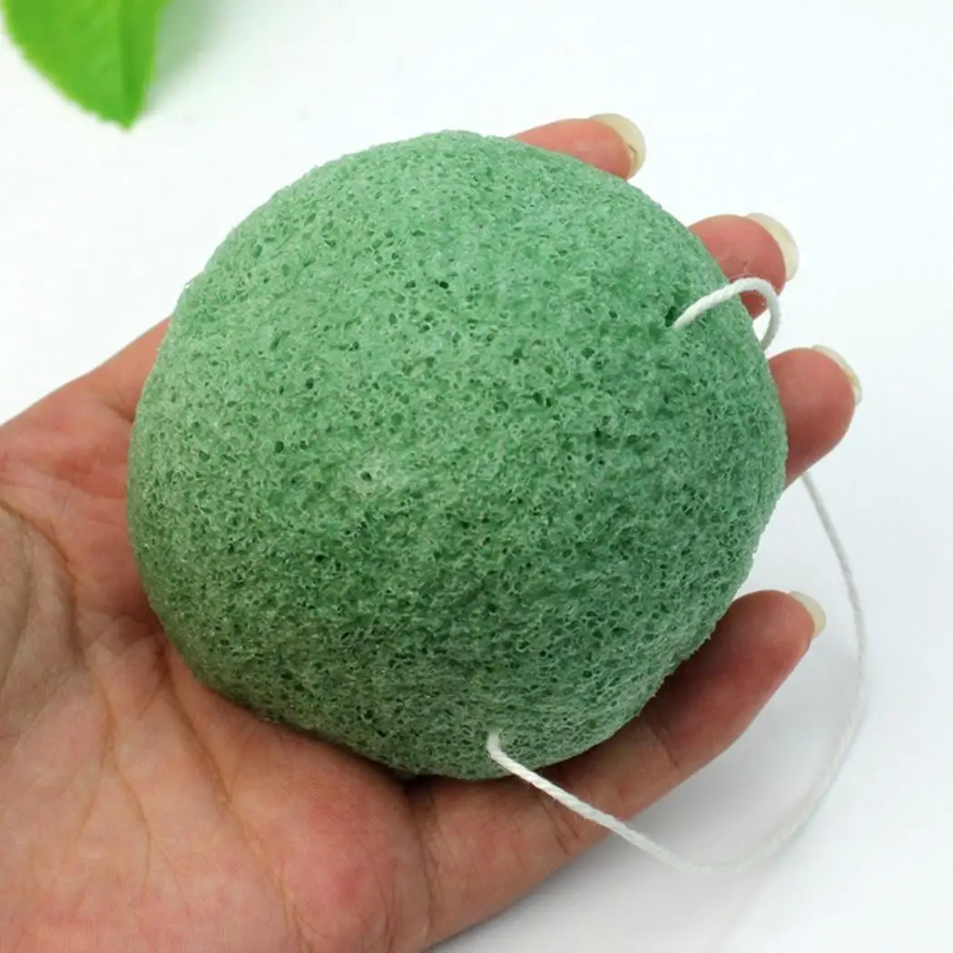 Konjac лица стирка полукруглой белый Форма кожи губкой для очистки Puff Уход