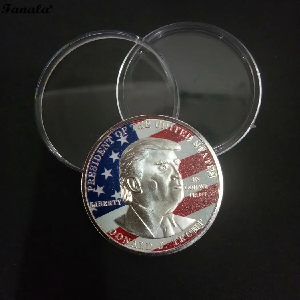 Art Collection US Flag Version Character Portrait Pattern Commemorative 3mm/0.12inch Coin Plated | Дом и сад