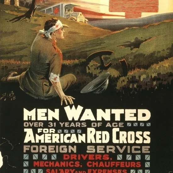 WWI мужчины хотели более 31 лет для американского Красного Креста иностранных Servic