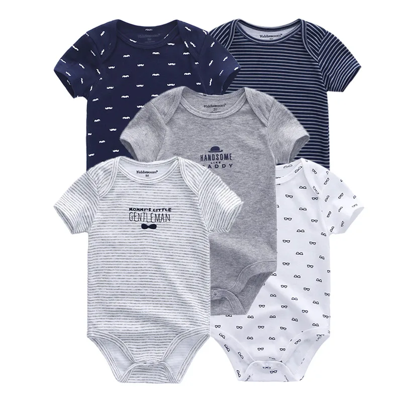 

2019 5PCS/Lot Girls Clothing Rompers Short Sleeve 100%Cotton Baby Boy Clothes Newborn Baby Girl Clothes Roupas de bebe 0-12M