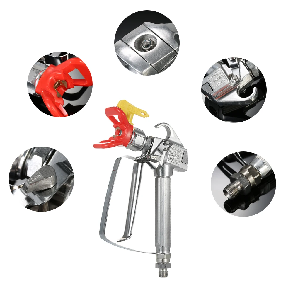 

Brand New 3600PSI High Pressure Airless Paint Spray Gun With 517 Spray Tip Nozzle Guard Wagner Pump And Airless Spraying