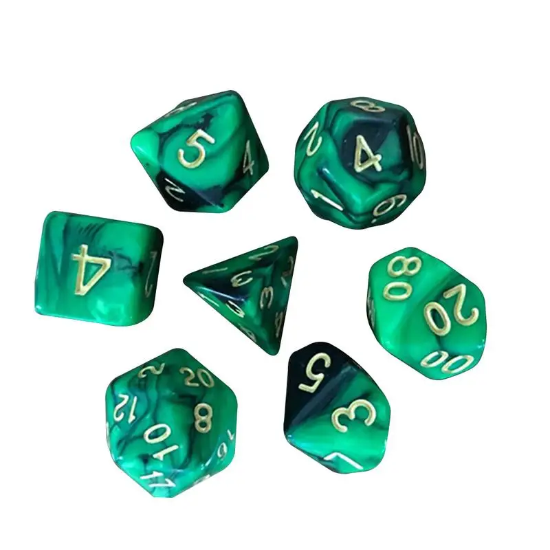 7 шт продвижение красочные кости набор с эффектом туманности d & d4 d6 d8 d10 % d12 d20
