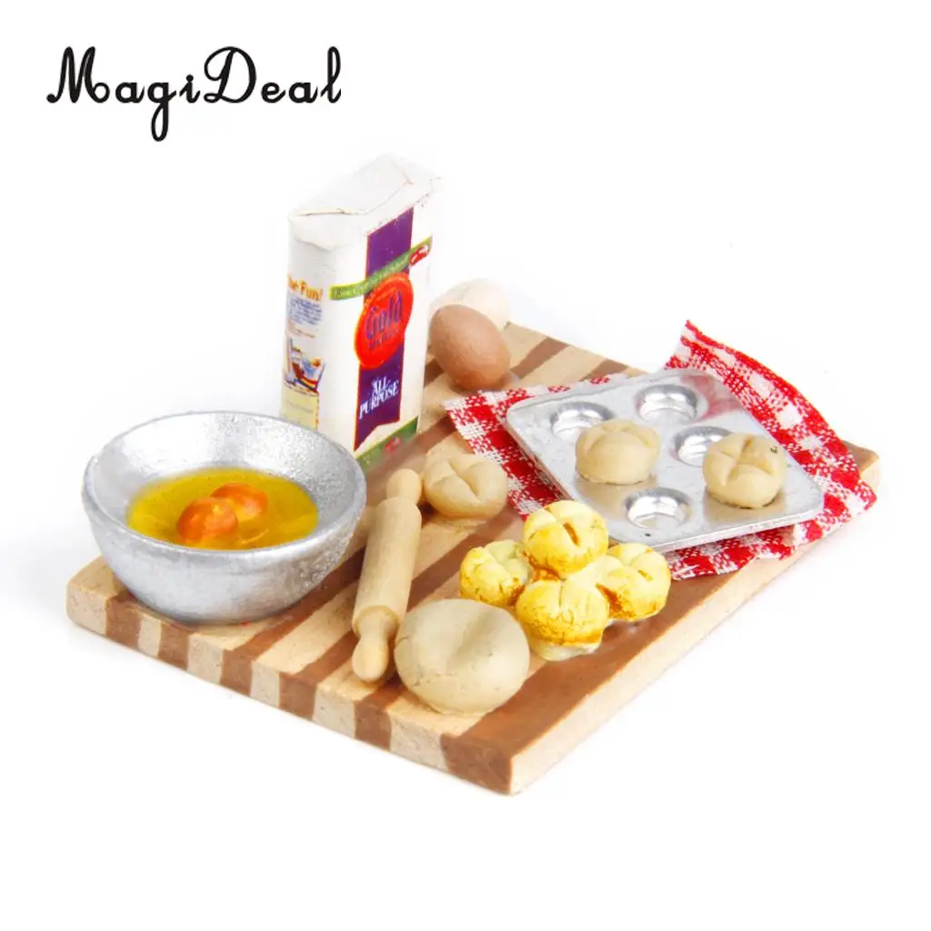 MagiDeal красочный 1 набор 1/12 кукольный домик миниатюрная Кухня Еда яйца молочный