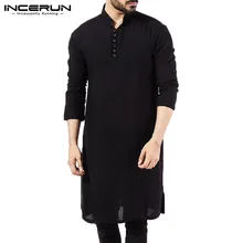 NEW 2023 Men  Shirts Long Sleeve  Dress Islamic Chemise Elegant Kaftan Robe Pakistani Man Indian Clothes Muslim Aaudi