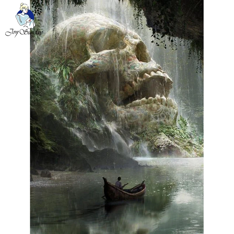 Joy Sunday 5D DIY алмазная живопись Aqua skull вышивка Алмазная крестиком полностью
