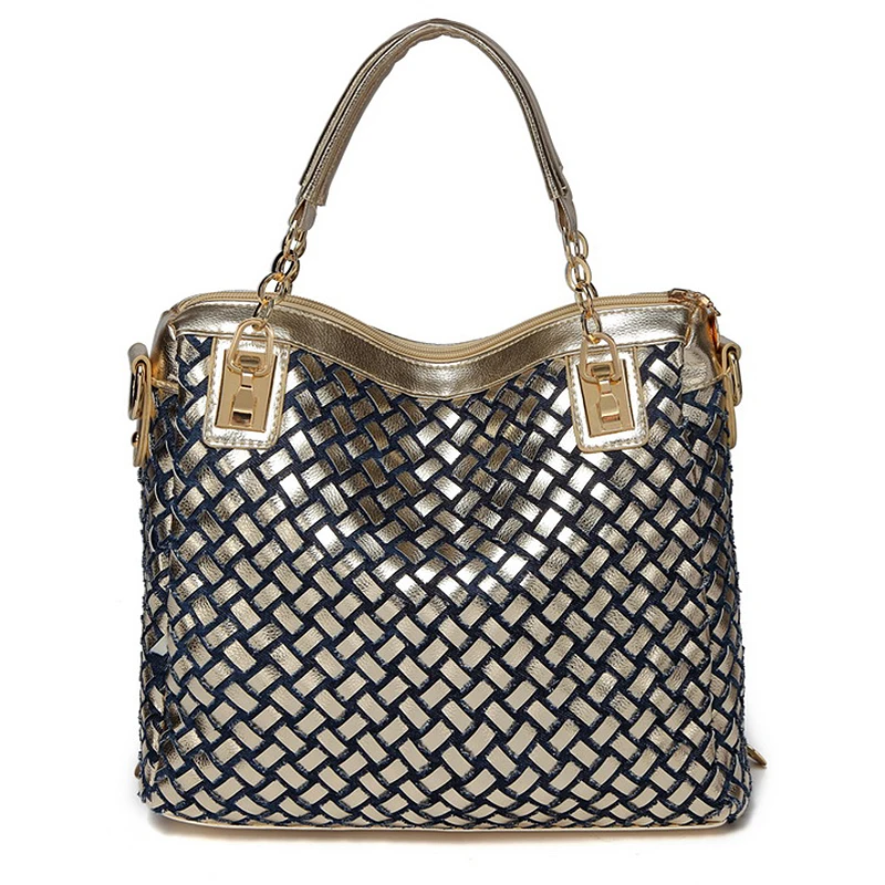 2019 qian yi yuan fashion brand luxury bag designer handbags high quality gold diamante woven denim bags shipping | Багаж и сумки