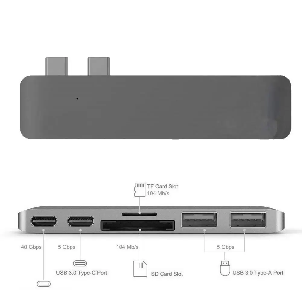 New Brand USB Hub Combo Card Reader Type-C 3.0 Converter Adapter 4K HD 6 In 1 Dual USB3.0 Ports | Компьютеры и офис