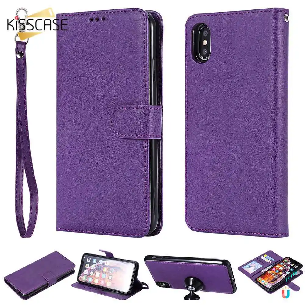Кожаный чехол портмоне KISSCASE для Samsung Galaxy A J Series A3 A5 A6 A8 A9 Funda Capa Stand модные