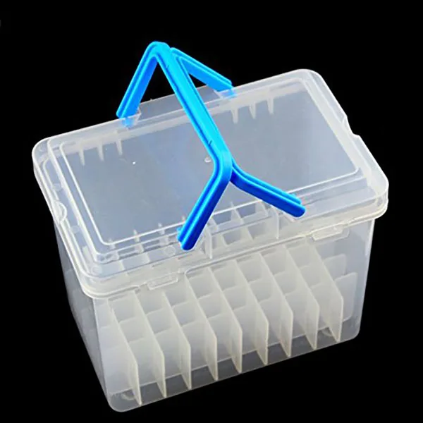 

New-Transparent 60-Slots Portable Waterproof Moistureproof Markers Pens Storage Box Case For Mark Pens Home Office Desk Organi