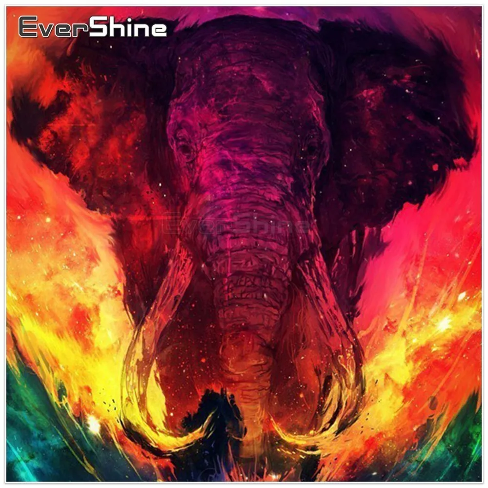EverShine Elephant Diamond Painting Full Square Rhinestones Embroidery Handicraft Art Mosaic Animals Wall Decor|Алмазная мозаика и