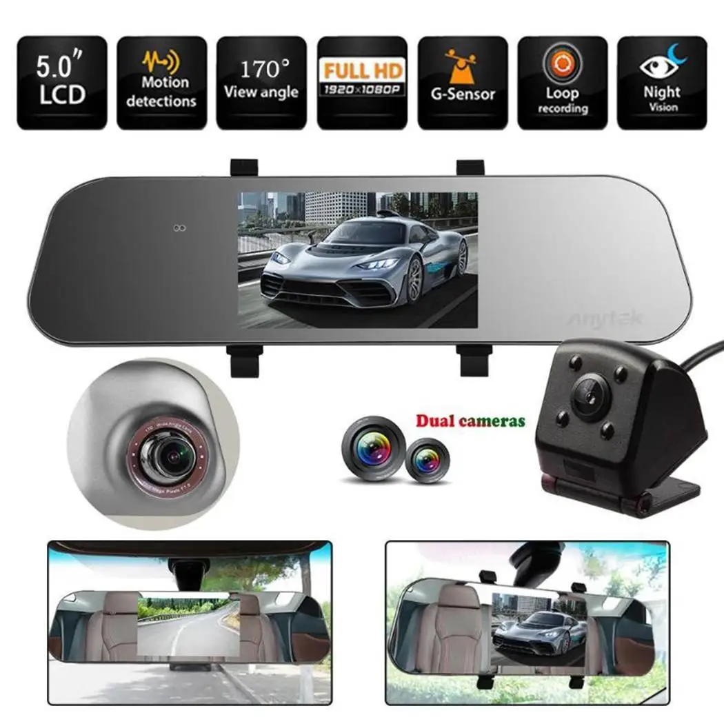 Anytek A80 + 3 ''HD 1080P Автомобильный видеорегистратор камера WDR для приборной панели