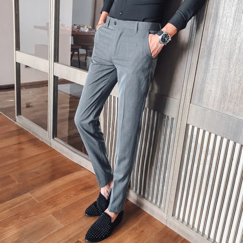 Pantalon мужской костюм для выпускного вечера 2019 в полоску брюки мужские формальные