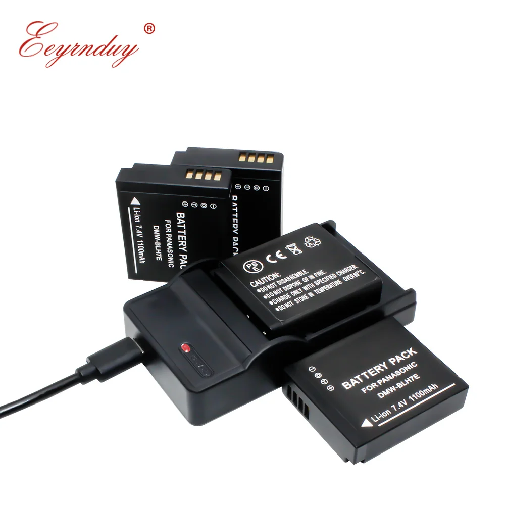 4 Pack DMW BLH7E BLH7PP батарея + USB зарядное устройство для камер Panasonic Lumix DMC GM1 GM5 GF7 GF8 DSLR