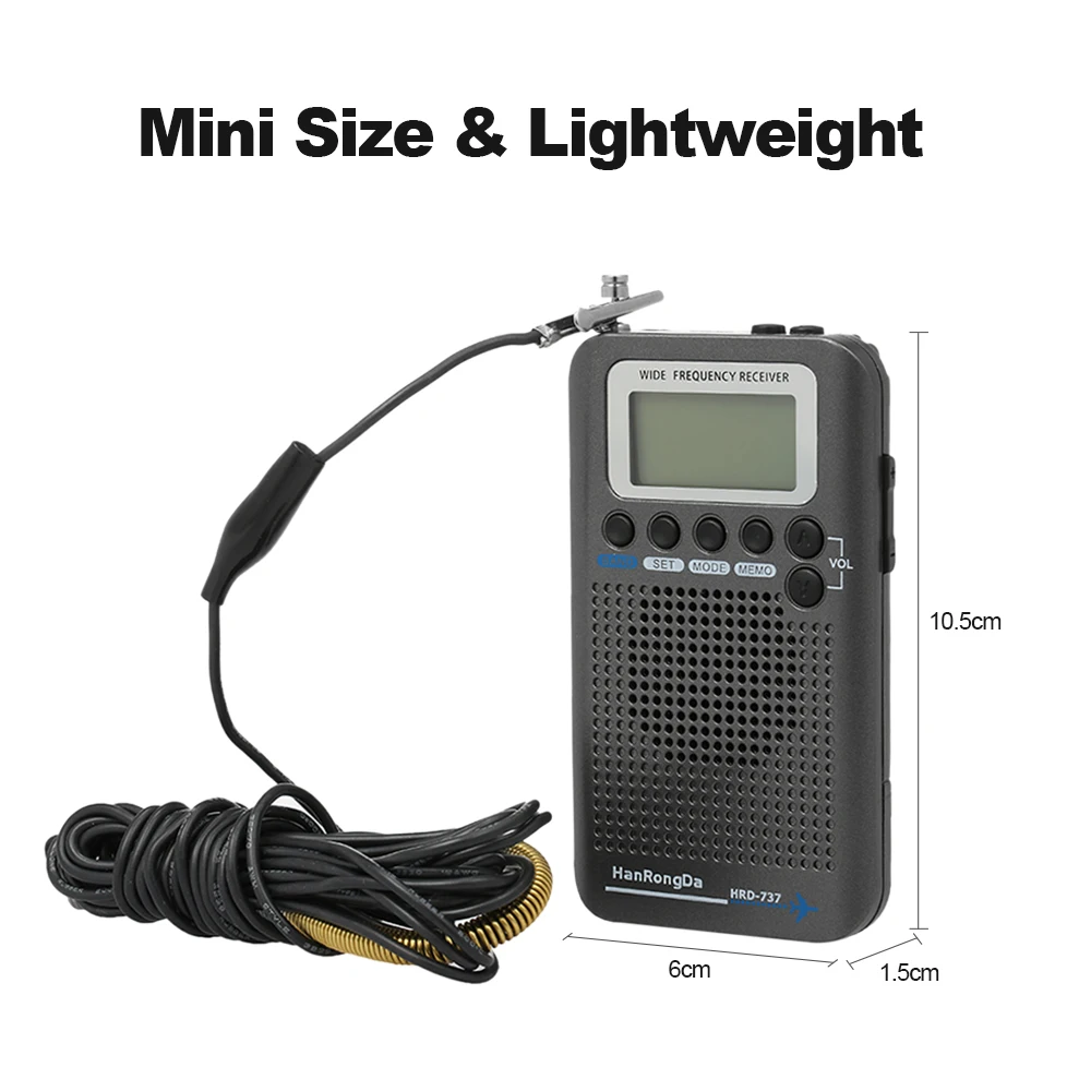 HRD 737 портативный Полнодиапазонный радиоприемник FM/AM/SW/CB/Air/VHF World Band с ЖК дисплеем