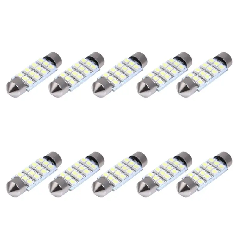 10 шт./партия автомобильные светодиодсветодиодный лампы 41 мм 3528 12 SMD|Декоративная