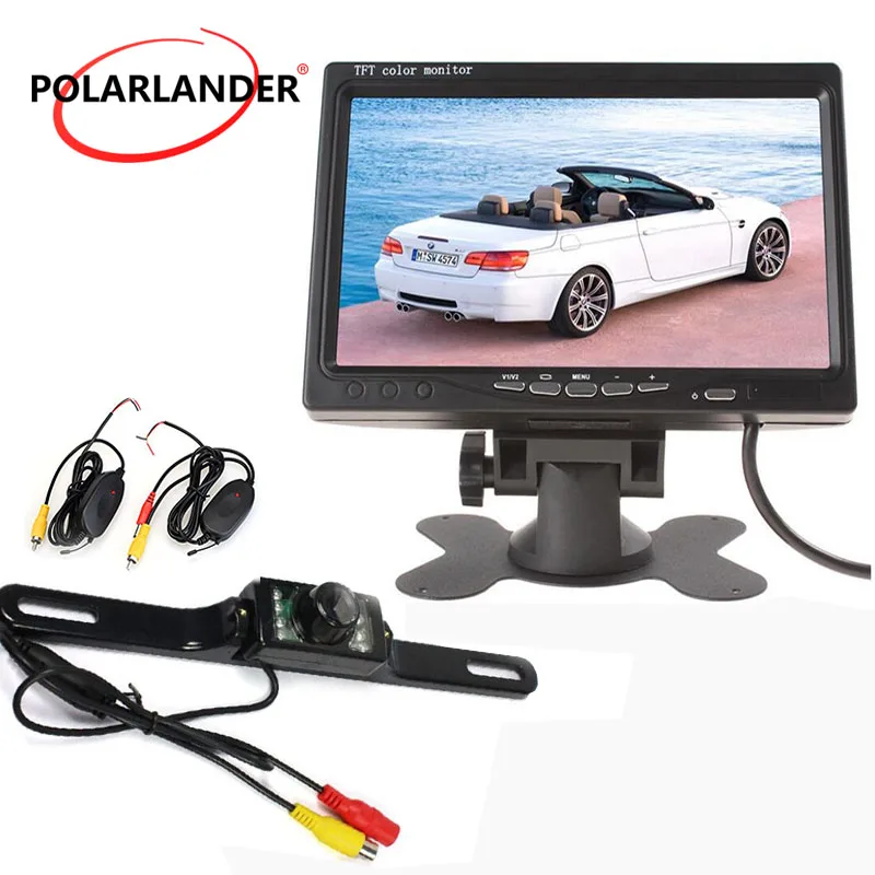 

Hot sale Car Rear View Monitor with 7 Inch TFT screen Color Display Screen 7 led camera wireless receiver transmitter