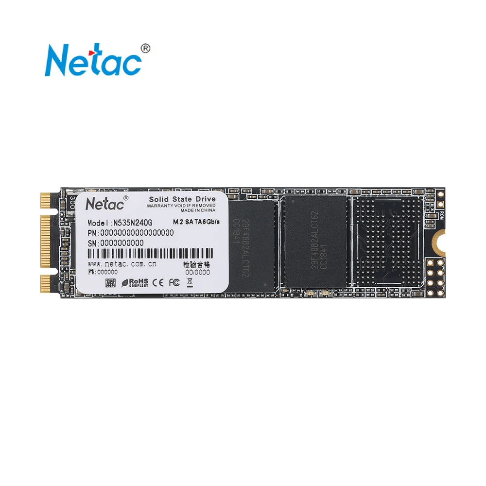 Твердотельный накопитель Netac N535N M.2 2280 SSD SATAIII 6 ГБ PCIe Gen3 3D MLC/TLC NAND Flash|Внутренние