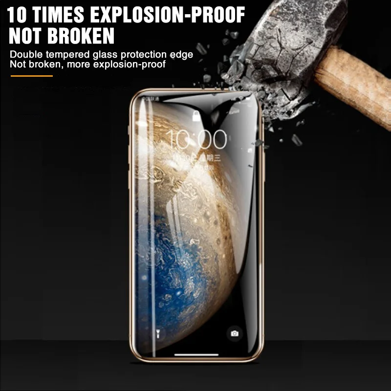 30D Защитное стекло для iPhone X XR XS MAX с изогнутыми краями полное покрытие 6 6S 7 8 Plus на