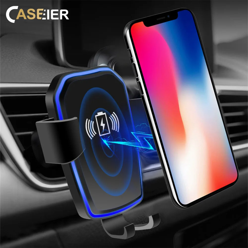 Автомобильное беспроводное зарядное устройство CASEIER QI для iPhone X XR XS MAX 8 Plus 10 Вт