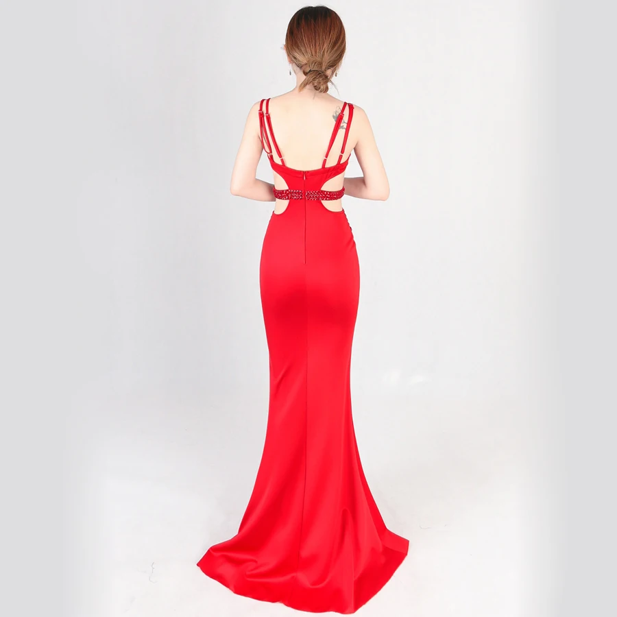 Vestidos Festa новинка Vestido De Noche простые платья Largos кристаллы Милая Русалка Длинные