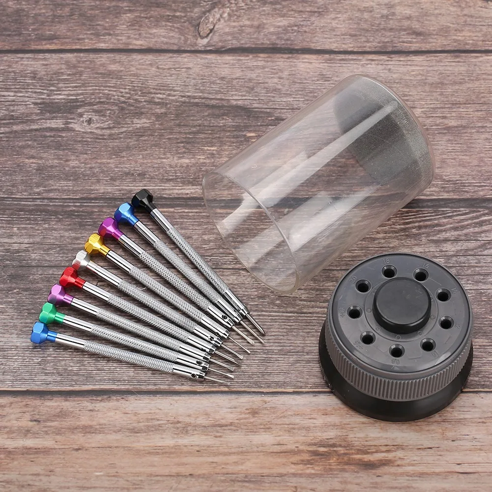 Профессиональный 9 шт. портативный точный набор отверток инструмент часовщика