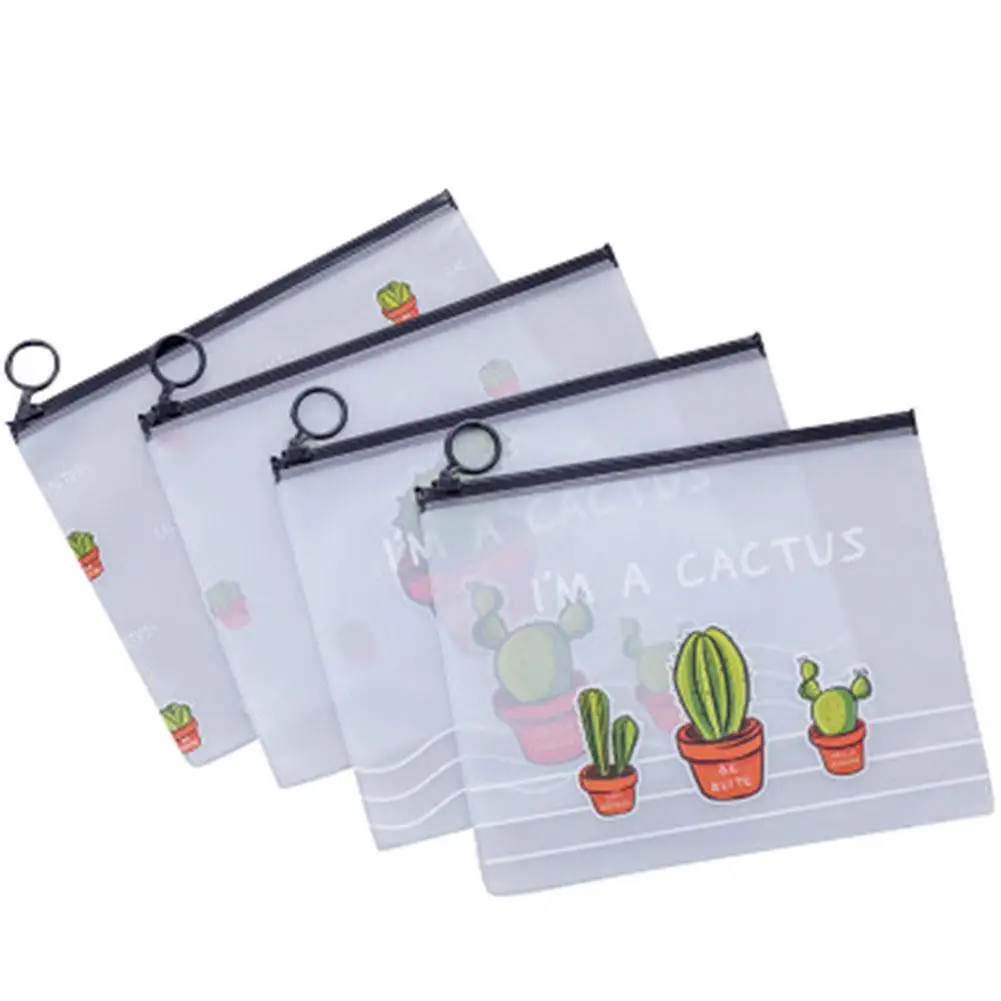 Прозрачный чехол карандаш с рисунком кактуса из мультфильма Adeeing|Сумки для вещей|