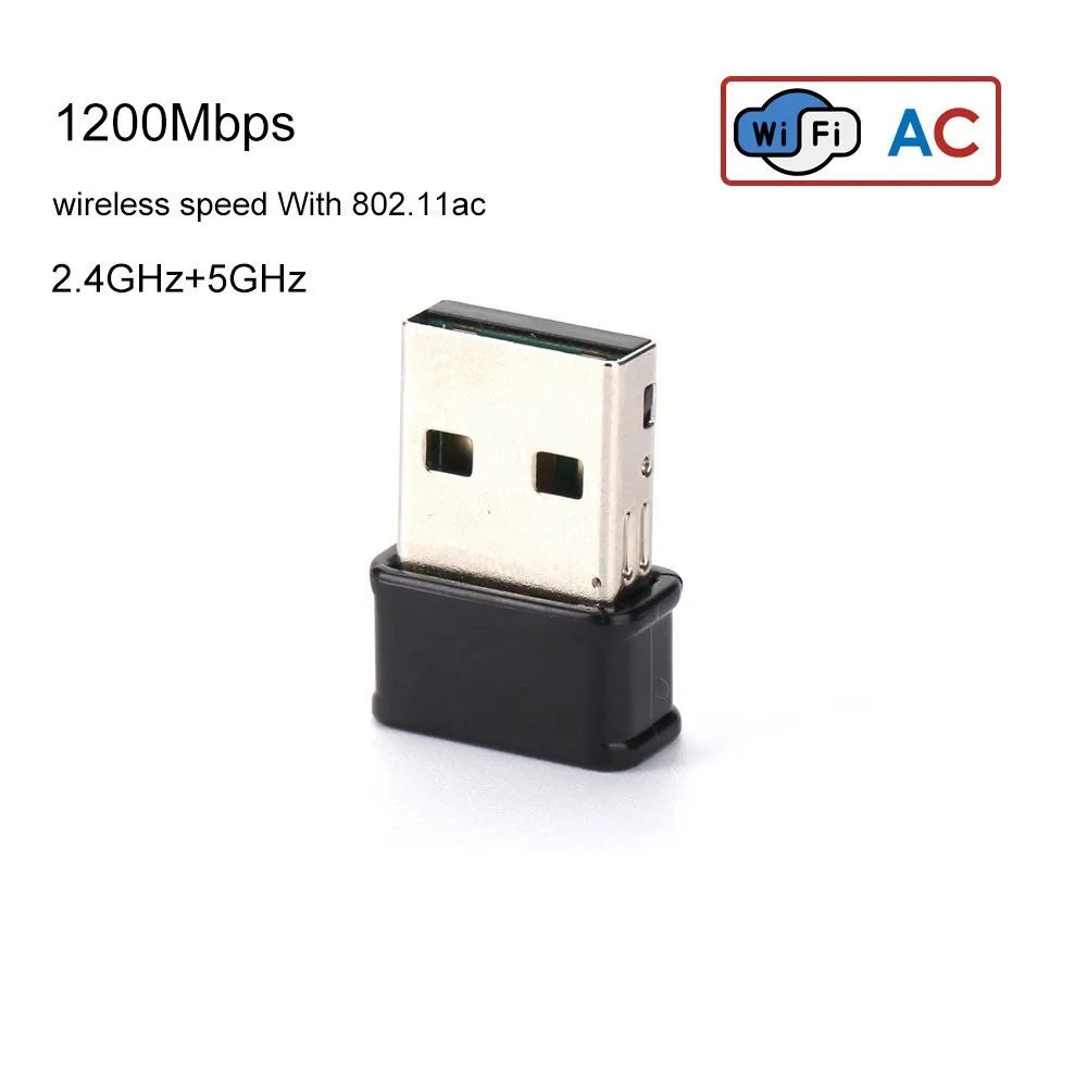 Беспроводная сетевая карта 1200 Мбит/с USB WiFi адаптер двухдиапазонный 2 4 ГГц/5 ГГц