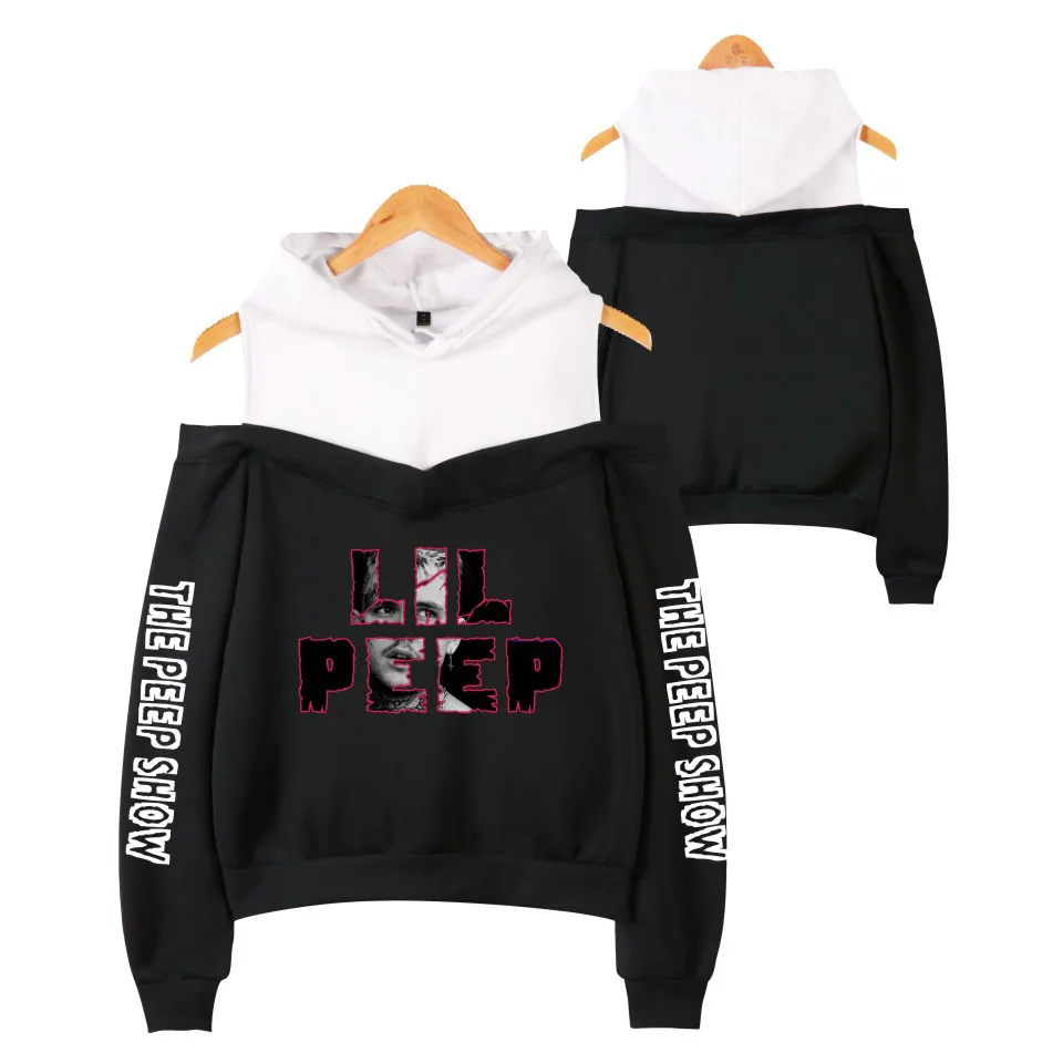 Kpop LIL открытым шоу без бретелек Америка толстовки с капюшоном для женщин уличная