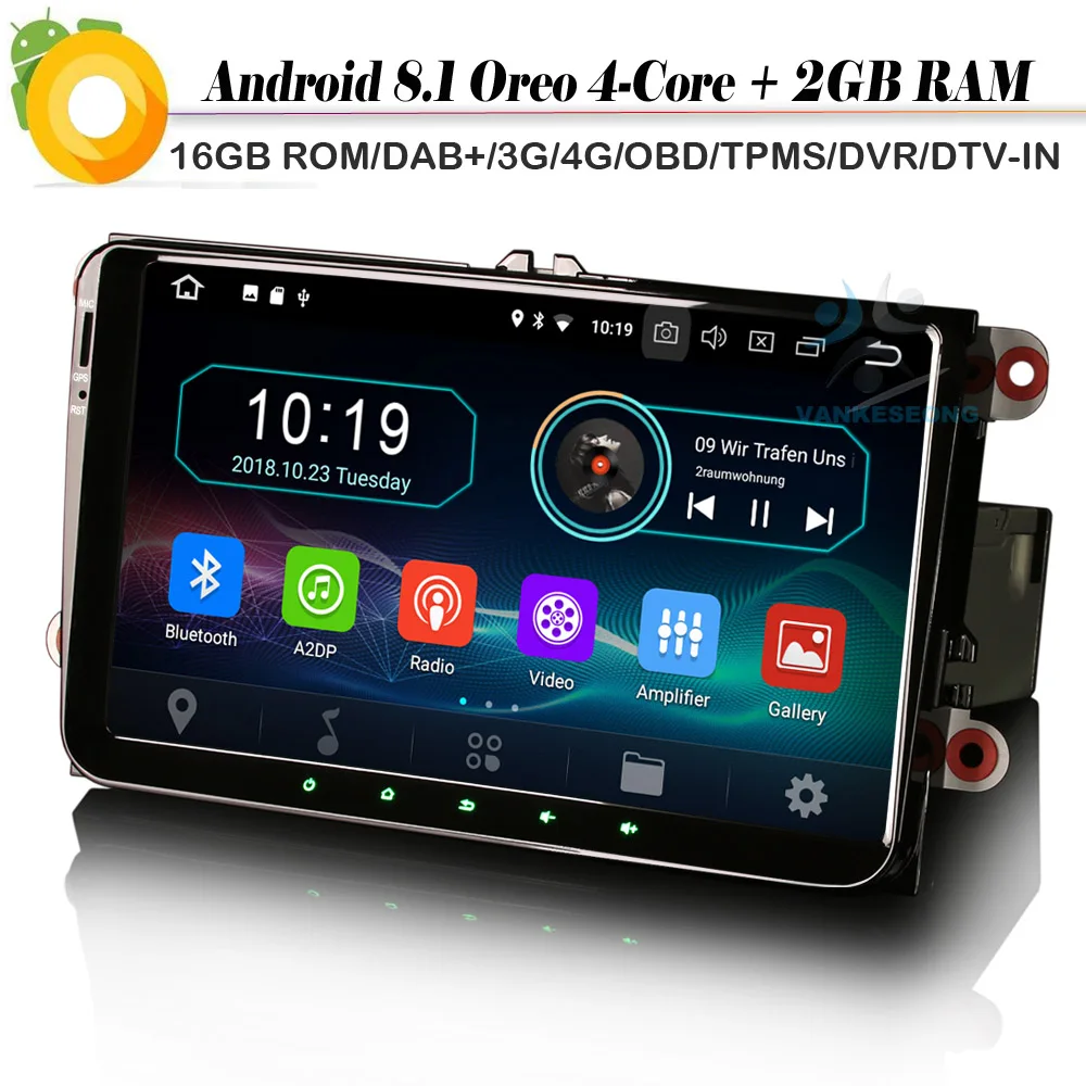 9 &quotAndroid 8 1 стерео OPS для VW PASSAT GOLF Jetta POLO Tiguan EOS Scioccro Sat Nav DAB + WiFi 4G GPS радио DVR BT|GPS